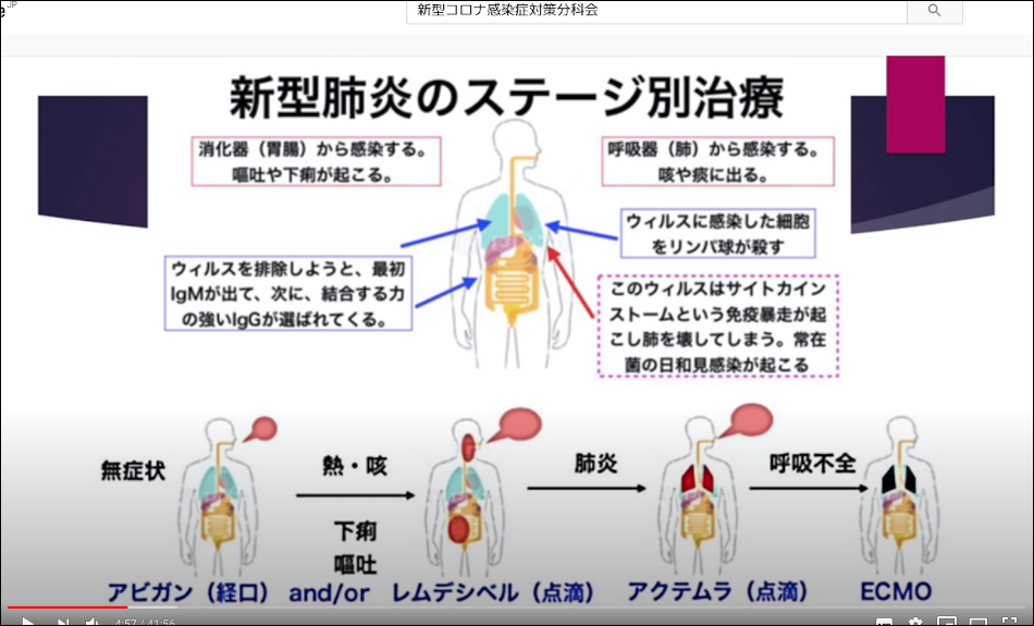 新型肺炎のステージ別治療