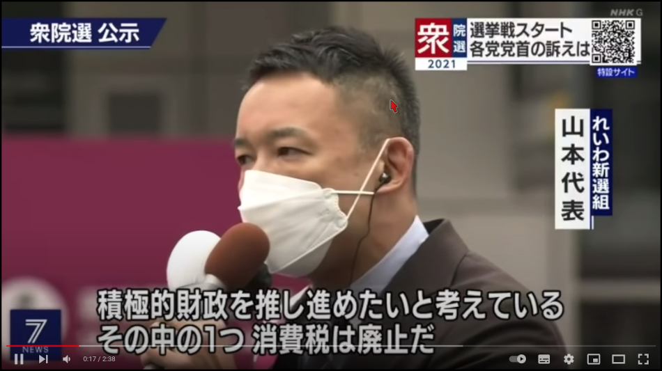 総選挙に出馬するれいわ・山本太郎代表へのインタビュー動画
