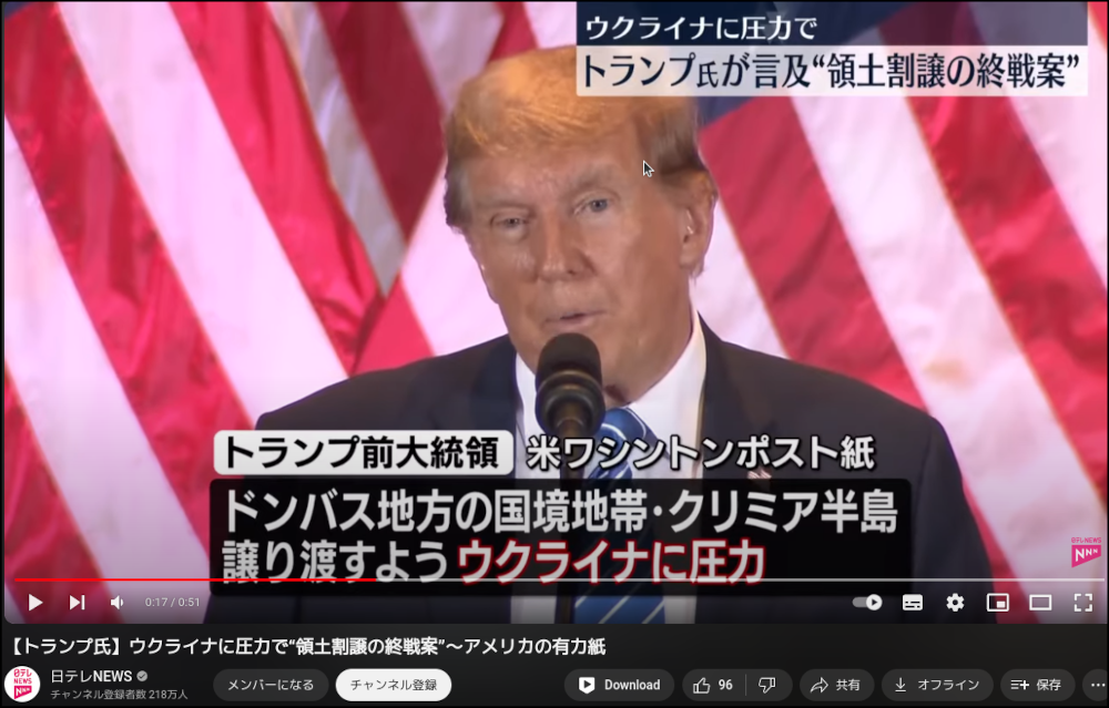 トランプ候補、ウクライナの分割による終戦案を準備かープーチン大統領が「もしトラ」と習近平国家主席を仲立ち（追記：金地金の上昇）